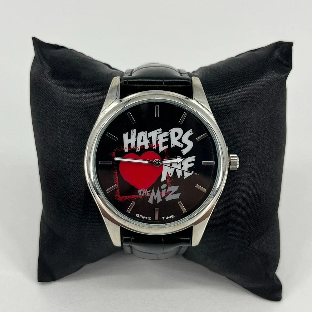 WWE The Miz Haters Love Me Watch Men's‎ Size Black Leather Band Game Time New